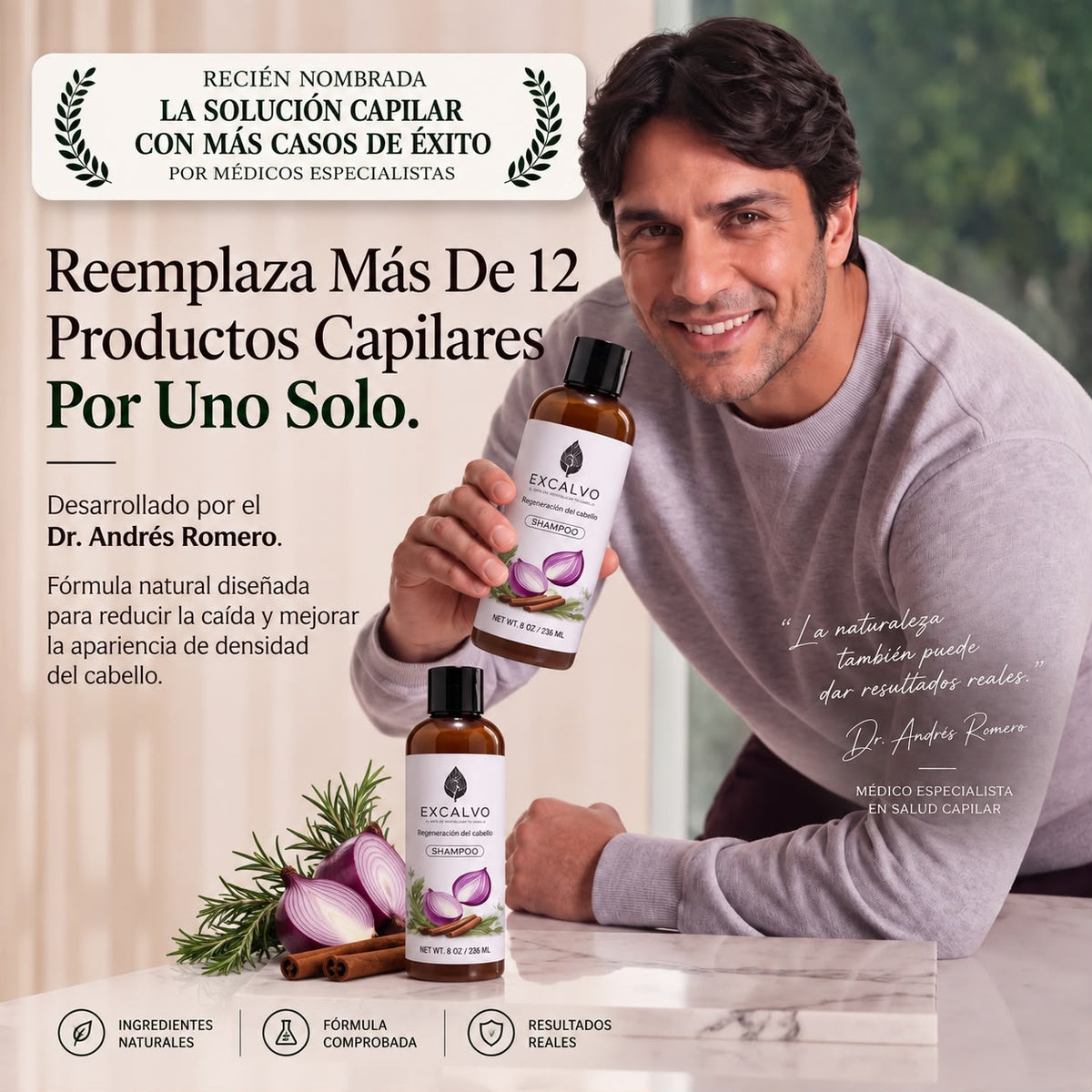 Excalvo Shampoo Clínico para el Crecimiento del Cabello